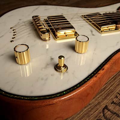 Insane custom shop artwork Zerberus Gorgonized Nemesis genuine Italian White Carrara Marble Top #001 image 9