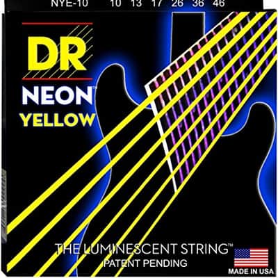 DR Strings HI-DEF NEON™ - YELLOW Colored Electric Guitar Strings: Medium 10-46 image 2