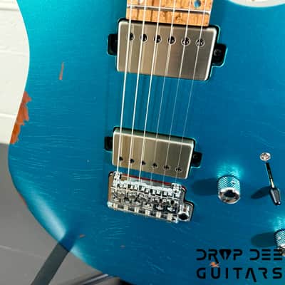 Mayones Aquila Aged V24 S 6 Electric Guitar w/ Case - Monolith Metallic Neon Green Nitro (Aged) image 10