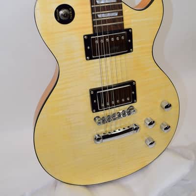 HardLuck Kings Bossman HLK Series LP Style Electric Guitar, FMT, Natural image 2