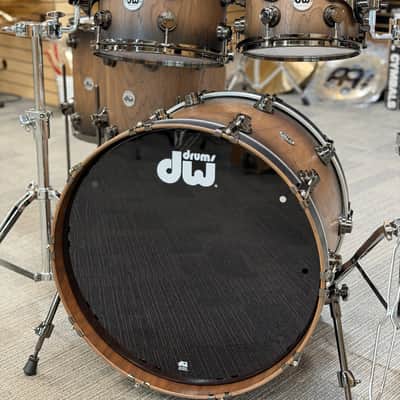 DW COLLECTOR'S PURE WALNUT 22-10-12-14-16 NATURAL TO QUICK EBONY BURST BLACK NICKEL HARDWARE image 5