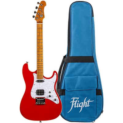 Flight Pathfinder Baritone Electric Ukulele - Red image 1