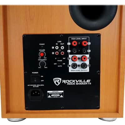 Rockville Rock Shaker 10" Inch Wood 600w Powered Home Theater Subwoofer Sub image 6
