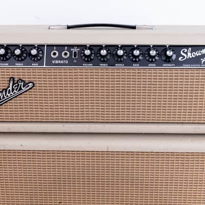 1963 Fender Showman Black Panel Blonde Pre-CBS Vintage Tube Amp Head & 1x12 Tone Ring Cab w/ JBL D120F image 2