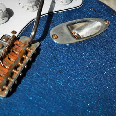 American Fender Stratocaster Relic Custom Nitro Blue Sparkle HSS image 12