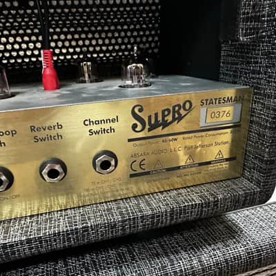 Supro 1699RH Statesman 2-Channel 50-Watt Tube Guitar Head Black Rhino image 16