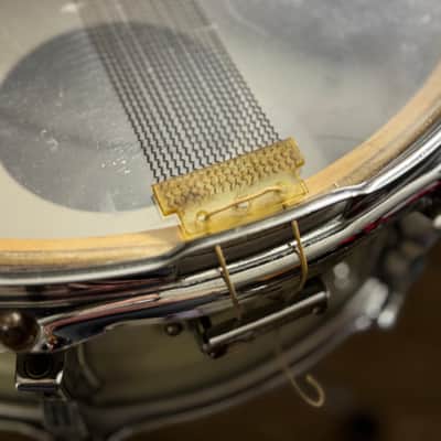Ludwig Jazz Fest 14” x 5” Snare Drum  50’s - 60’s  - White Marine Pearl Trans Badge image 13