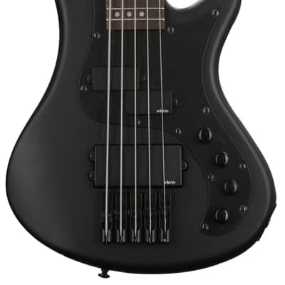 Schecter Stiletto Stealth-5 5-string Electric Bass Guitar - Satin Black image 2