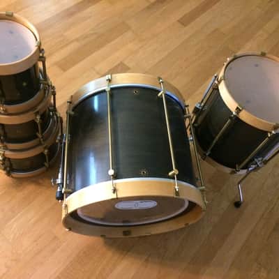 Bearing Edge Custom Drums Maple Charcoal  Grey Drum Set image 3