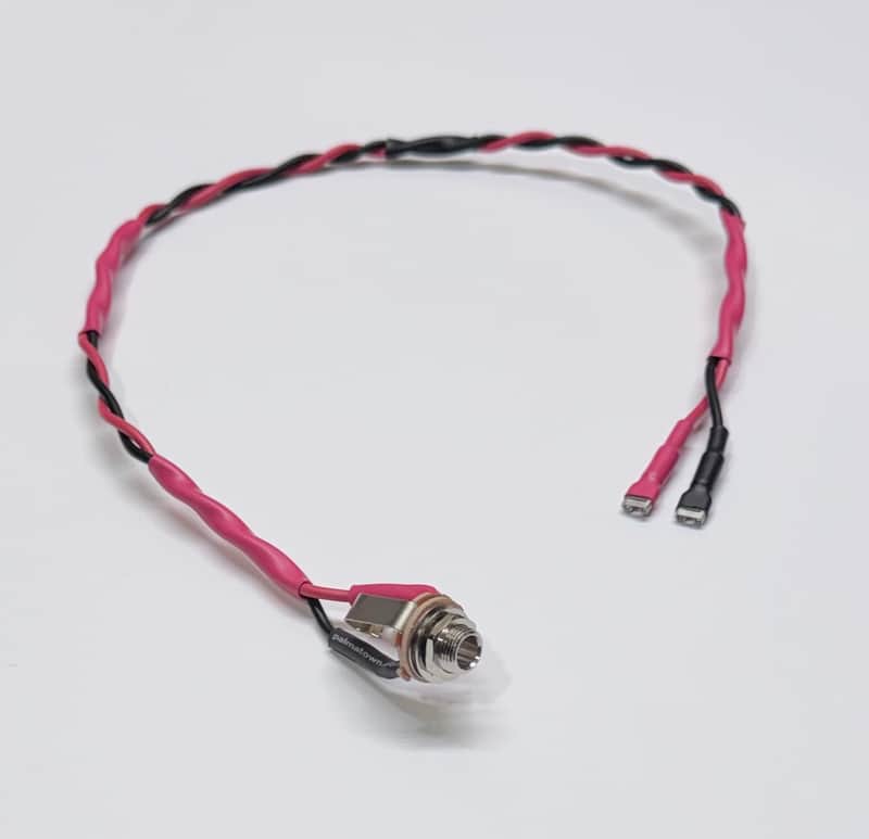 Wiring Harness for Single Cab, Vintage Style Speaker Cable, Switchcraft 1/4” Input Jack, .205” Spade Terminal (bare ends available) 18AWG Black/Red, ~2 ft, 24/30/36 inches (2/2.5/3 ft) or any other custom length image 1