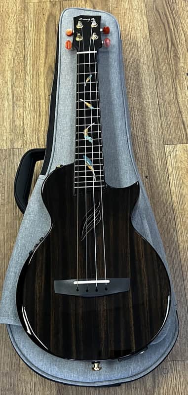 ENYA FEATHER MAHOGANY BLACK ACOUSTIC-ELECTRIC TENOR UKULELE W/FX (USED) image 1