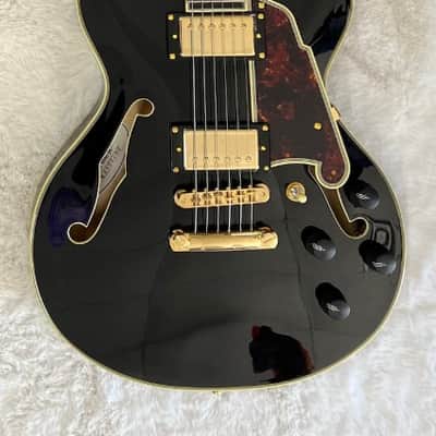 D'Angelico Excel Mini DC Semi-Hollow Body Electric Guitar Black, DAEMINIDCSBKGS image 1