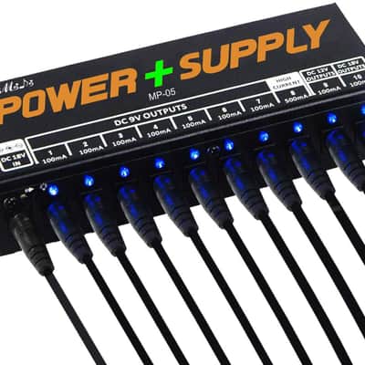 Guitar Pedal Power Supply Adapter Station, 10 Isolated DC Outputs for 9V/12V/18V Effect PedalBoard image 2