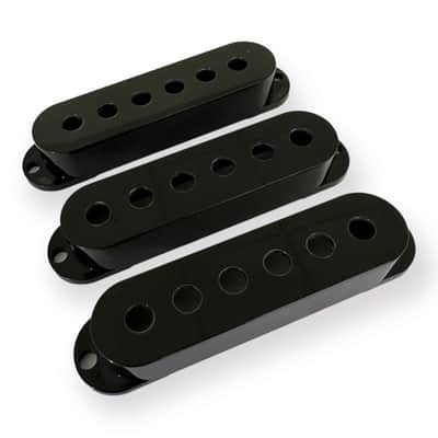 Single Coil Pickup Covers, Black, Modern (52mm / 50mm / 48mm) Spacing image 1
