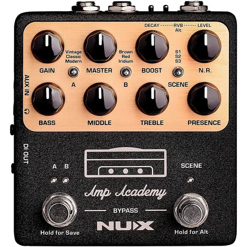 NUX Amp Academy Amp Modeler, IR Loader and Effects Pedal Regular Black image 1