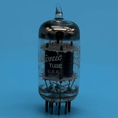 1967 GE 12AU7A ECC82 Vintage Short Gray Plate Halo Getter Preamp Tube! T316 image 3