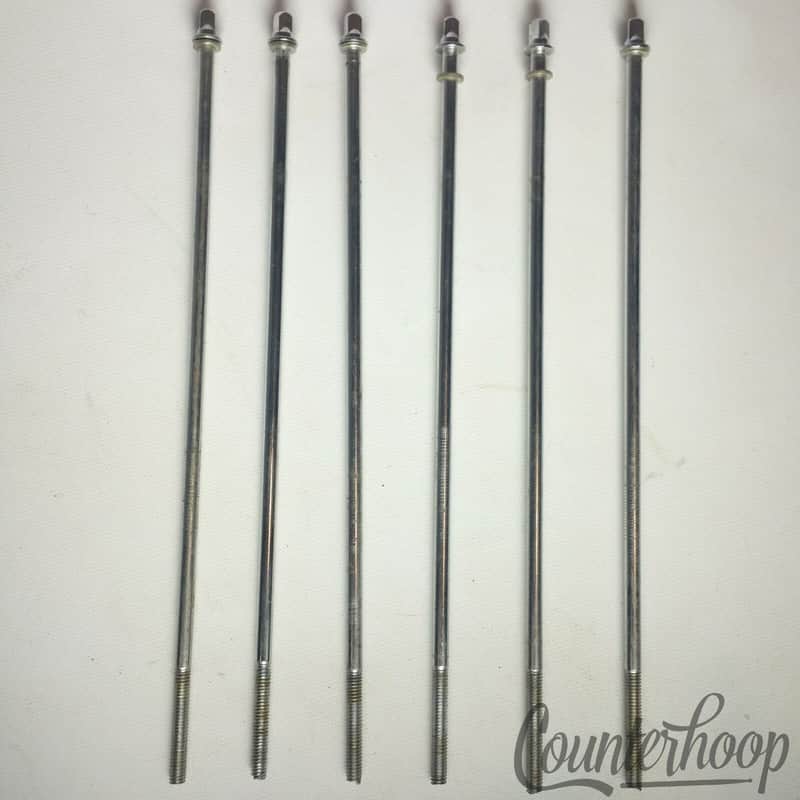 Pearl 6x 14"Floor Tom Drum Tension T-Rods Vintage 60s Chrome Metric Japan 9 5/8" image 1
