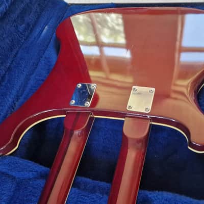 1981 Rickenbacker 4080 6/4 Double Neck 4001 Bass 480 Guitar Burgundy Red image 17