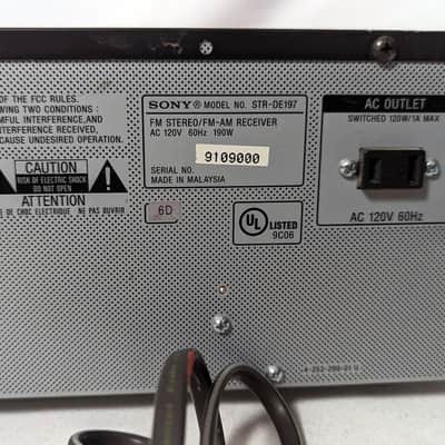 Sony STR-DE197 Made 2004-2008 -100 Watts Per Channel - No LED Display - For Parts or Repair image 9