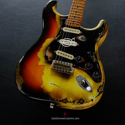 Fender Stratocaster TV Yellow/Sunburst  Heavy Aged Relic by East Gloves Customs (RARE) image 10