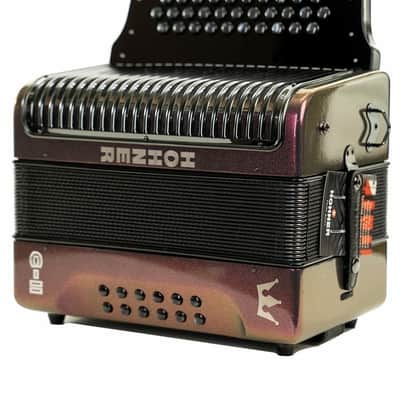 Mint Hohner Corona II MIG - Next Generation Diatonic Accordion G/C/F Red to Gold image 3