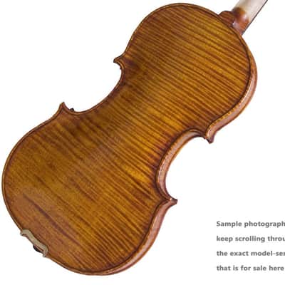4/4 Advanced to Professional Level Violin Featuring Aged 7 Years+ Select Solid Spruce Top Highly Flamed One-Piece Maple Back and Sides, Real Ebony Components, Brazilwood Bows, Hand-Rubbed... image 4