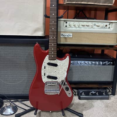 1995 Fender MG-69 Mustang Reissue - Fiesta Red - Made in Japan (MIJ) - Includes Hardshell Case image 1