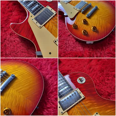 Super Rare Aria Pro II LS-1500VD Leopard Model 1981 - Left-Handed - Cherry Sunburst Lacquer Finish - Les Paul Standard - Flame Top - Original Covered DiMarzio PAF's - Made In Japan - MIJ image 5