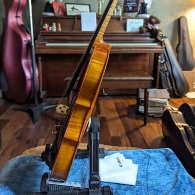 Exceptional Reinhold Schnabl Fiddle Vintage German 4/4 Violin Outfit w/ Braided Carbon Fiber Bow & Composite Case image 5