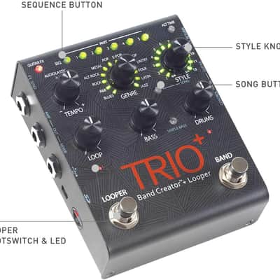 DigiTech Trio+ Band Creator Plus Looper Guitar Effects Pedal with 2 Free Patch Cables image 2
