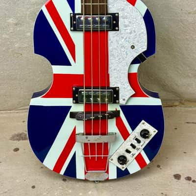 NOS Hofner HI-BB-UNJK Ignition Violin Bass with Union Jack UK Flag ~2014 image 6