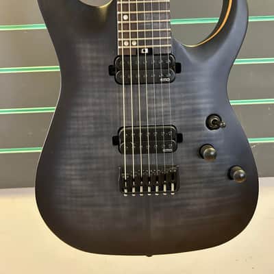 Harley Benton Amarok-7 BKBL 2021 Flame Burst 7-String Electric Guitar image 3