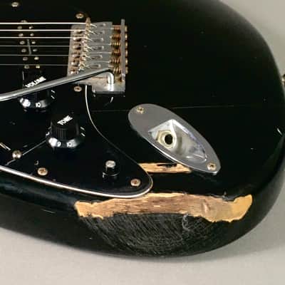 LEFTY! Vintage 1995 Fender Nirvana Tribute Stratocaster Black Heavy Relic Strat Guitar Seymour Duncan 7.3 Lb SSC image 14