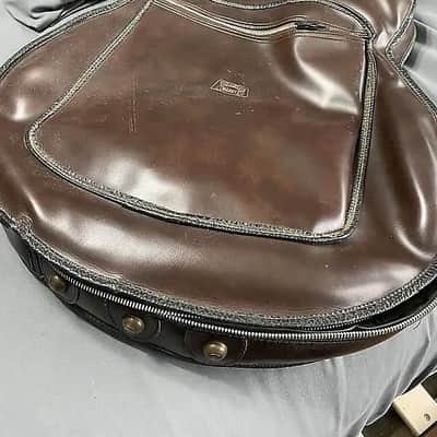 Manny's Victoria Luggage Premium Faux Leather Gig Bag.. fits Casino, Gibson Es bodies 1960s-1970s - Faux Leather Brown.. Green padded Felt liner image 11