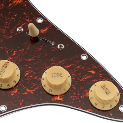 Pro-SE ST-60SE Pre-wired SSS Pickguard with Staggered Alnico 5 Pickups for Strat Style Electric Guitar, Red Tortoise 4Ply image 4