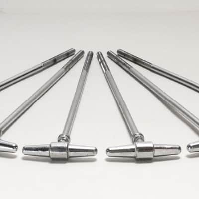 Six Camco Tension (Tuning) Rods for Tuxedo Bass Drum with Original Chubby Washers - 1960s / INSPECTED & TESTED image 2