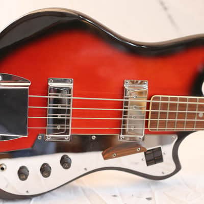 Rare Vintage Howard/Teisco Full Scale Bass 1965 Red Burst image 1