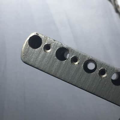 Vintage 1980s Fender Japan Lefty MIJ Tremolo Strat Block 56.5mm Spacing Stratocaster Bridge Steel image 13