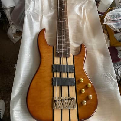 Custom 6 String Electric Bass Guitar Body, Neck Through Body, Rosewood Fingerboard image 1
