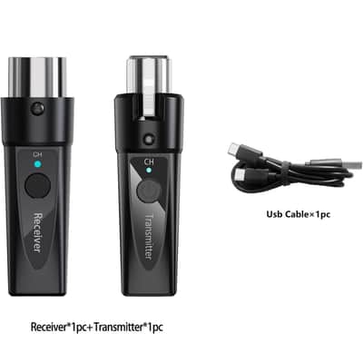 Wireless XLR Microphone System 1 Transmitter & 1 Receiver 2.4 GHz Digital Wireless Mic Kit for Dynamic & Condenser Mics (Phantom Under 24 V) Ultra-Low Latency, 4 Selectable Channels image 3