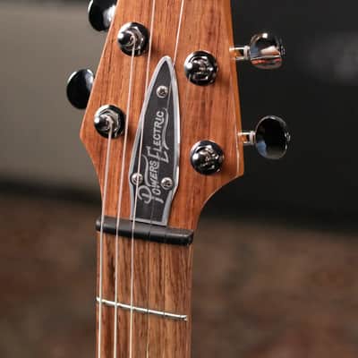 Powers Electric A-Type PF42 Hollow Body Guitar - Continental Orange with Gig Bag image 6