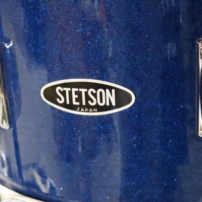 Stetson Japanese 3pc Drum Kit Set Blue Sparkle Vintage 1960's 20/14/12" image 9