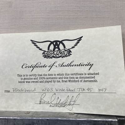 Blockhead Brad Whitford's Aerosmith, WF63 White Panel JTM45 Head  Authenticated (#17) 2003 Black image 5