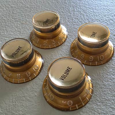 BEAUTIFUL Vintage 60’s 70’s Gold Reflector Knobs Set Les Paul SG Gibson ES Volume Tone image 7