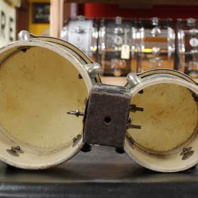 1940s Slingerland 6" and 8" Standard Drum Bongos in Black Diamond Pearl image 4