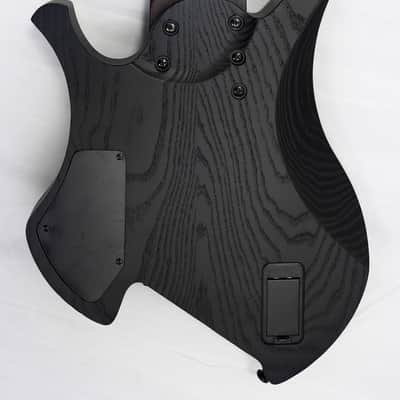Agile 10 String Multi-Scale Fan Fret Chiral Nirvana 102730 RL MOD SS Flat Black Headless Electric Guitar image 2