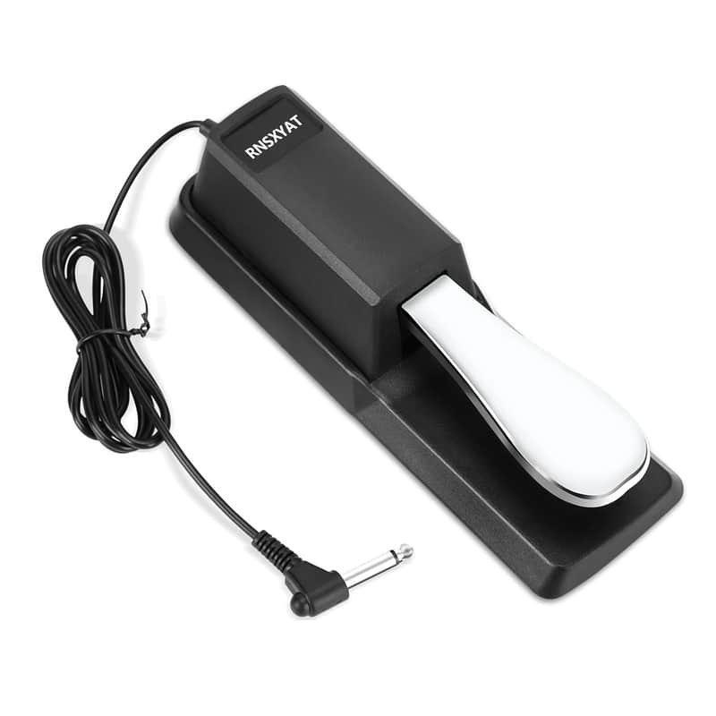 Sustain Pedal, Sustain Pedal For Keyboard Universal, Premium Piano Pedal For Keyboard With Polarity Switch For Midi Keyboards, Digital Pianos, Yamaha, Casio And More, 1/4'' Input Plug By image 1