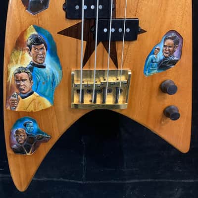 Electric Bass Guitar Star Trek Trekkie Motif Handmade by Bluebeberry with SEymour Duncan Double P Pickups image 11