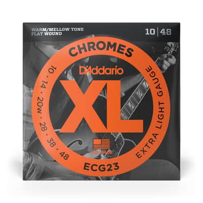 D'Addario ECG23 Chromes Flat Wound Electric Guitar Strings (10-48) image 5