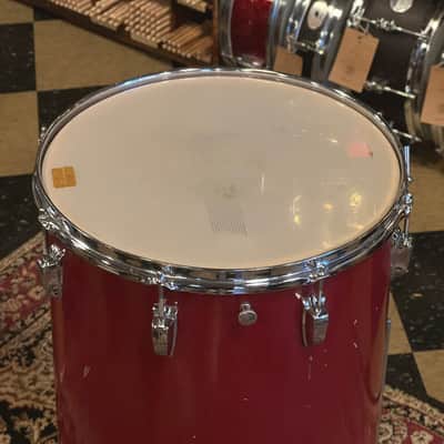 VINTAGE 1960's Ludwig 24x16 Cocktail drum w/ Snares in Red Duco image 6